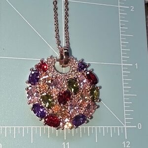 Costume Jewelry Multicolor Stone Necklace On Chain